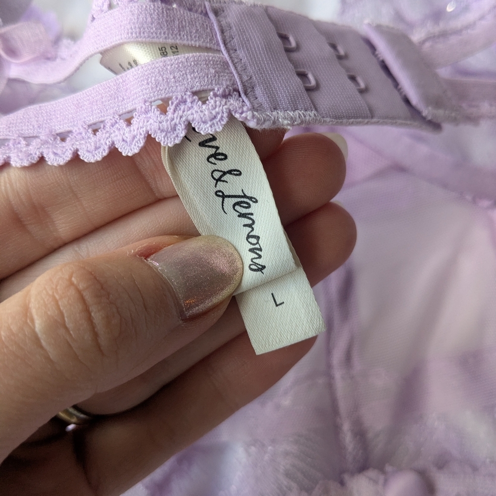 For Love And Lemons Elegant Lace Lingerie Set in Lavender - Picture 5 of 8